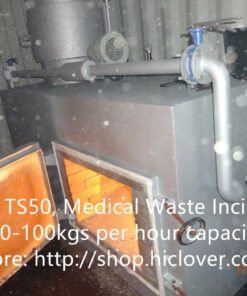 Model: TS50, Medical Waste Incinerator 50-100kgs per hour capacity