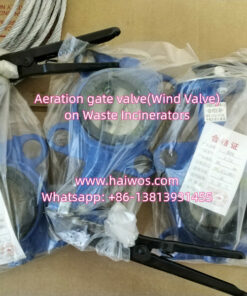 Aeration gate valve(wind valve) for waste incinerators